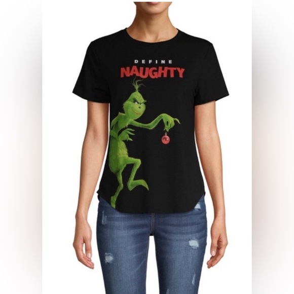 NWT WOMENS Dr. Seuss The Grinch Juniors' Graphic T-Shirt SIZE MEDIUM 7-9 - Picture 4 of 11